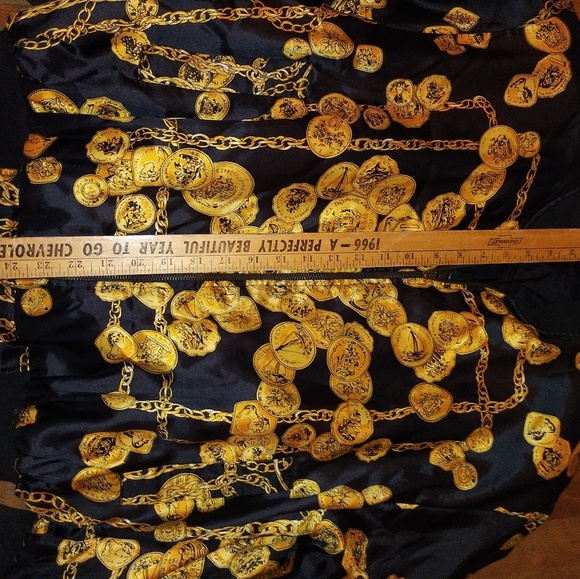Gold Chains Coins Silk Bomber Jacket Vintage - Picture 5 of 8